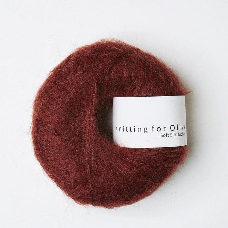 Soft Silk Mohair Claret - Knitting for Olive