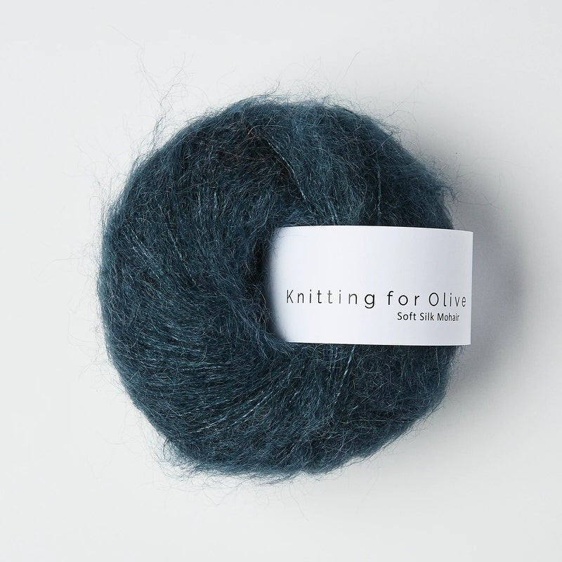 Soft Silk Mohair Deep Petroleum Blue - Knitting for Olive